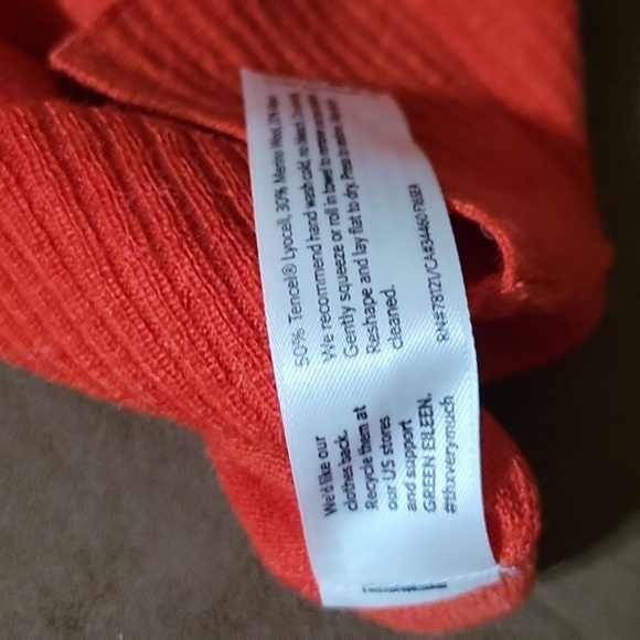 EILEEN FISHER Designer Boxy Long Sleeve Sweater Blouse Top Breathable TP Red - Picture 8 of 8